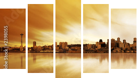 panorama seattle - Obraz pięcioczęściowy, Pentaptyk