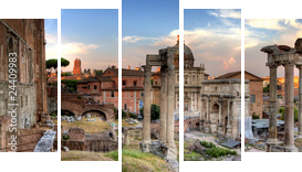 Rzym hdr panoramiczny widok - Obraz pięcioczęściowy, Pentaptyk