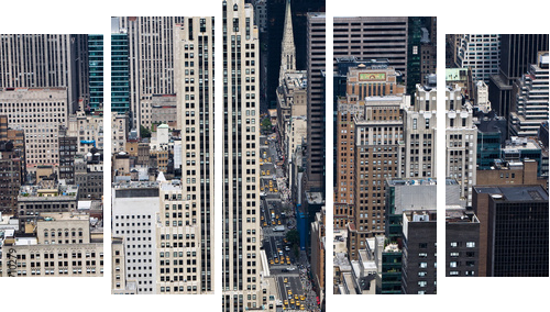 Panoramę Nowego Jorku z wieżowców - Obraz pięcioczęściowy, Pentaptyk