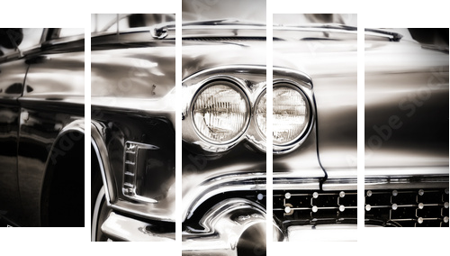 American Classic Caddilac Samochód samochodowy. - Obraz pięcioczęściowy, Pentaptyk