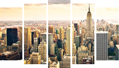 Skyline von New York - Obraz pięcioczęściowy, Pentaptyk