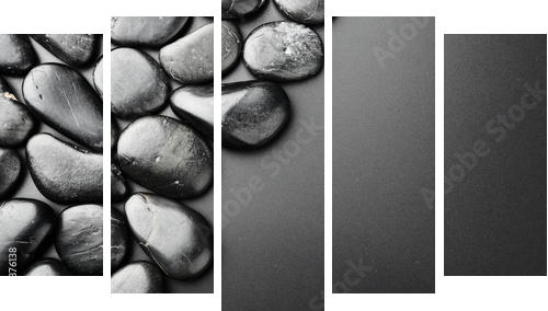 Kamienne nabrzeże rajskiej doliny - Obraz pięcioczęściowy, Pentaptyk