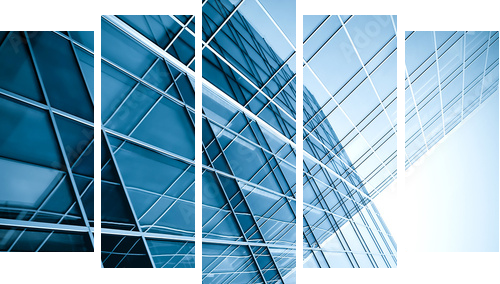 Nowoczesna architektura – budynek ze szkła - Obraz pięcioczęściowy, Pentaptyk