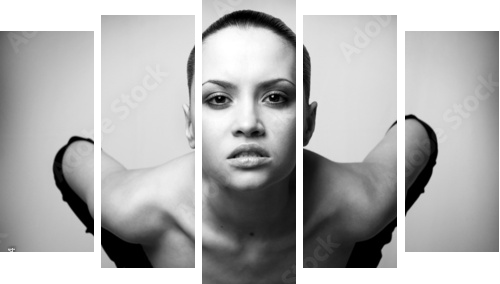 portret piękna. seksowna dziewczyna mody. - Obraz pięcioczęściowy, Pentaptyk