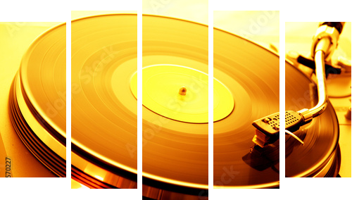 Gramofon otoczenia - Obraz pięcioczęściowy, Pentaptyk