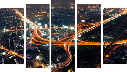 Bangkok Interchange Highway, Tajlandia - Obraz pięcioczęściowy, Pentaptyk