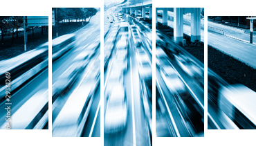 Autostrada Megacity - Obraz pięcioczęściowy, Pentaptyk