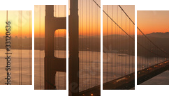 Golden Gate Bridge o świcie - Obraz pięcioczęściowy, Pentaptyk