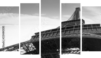 tour Eiffla symbol Paryża - Obraz pięcioczęściowy, Pentaptyk