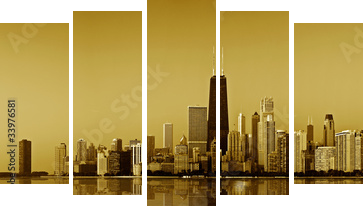Złote wybrzeże Chicago. - Obraz pięcioczęściowy, Pentaptyk