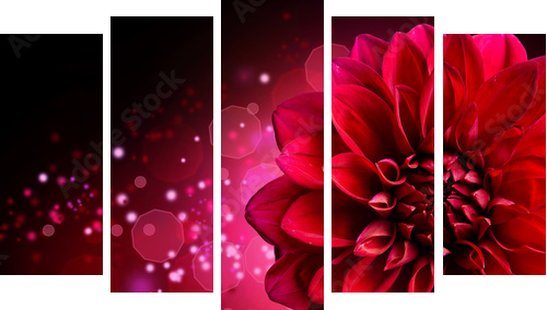 Projekt kwiat Dahlia Autumn - Obraz pięcioczęściowy, Pentaptyk