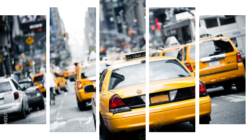 Nowojorska taksówka - Obraz pięcioczęściowy, Pentaptyk