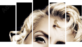 Imitacja Marilyn Monroe. Styl retro - Obraz pięcioczęściowy, Pentaptyk