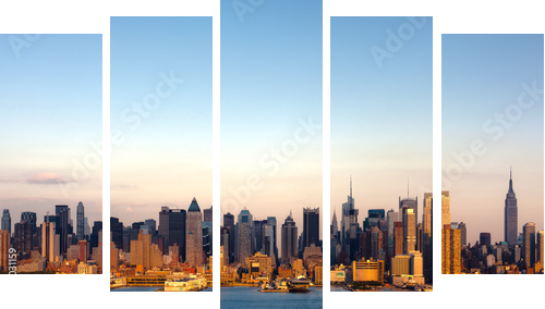 Panoramę Nowego Jorku - Obraz pięcioczęściowy, Pentaptyk