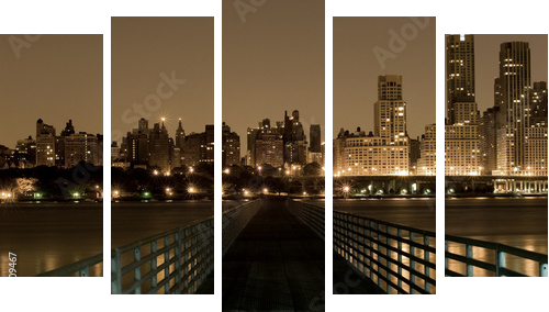 Most na Manhattan - Obraz pięcioczęściowy, Pentaptyk