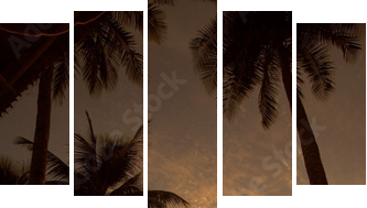 Relaksujący zachód słońca hamaku - Obraz pięcioczęściowy, Pentaptyk