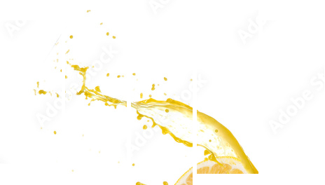 Cytryna plasterek z pluśnięciem, odosobnionym na białym tle - Obraz pięcioczęściowy, Pentaptyk
