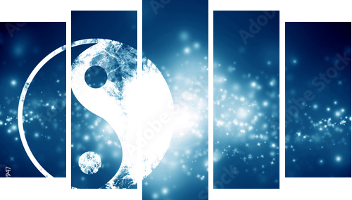 znak yin yang - Obraz pięcioczęściowy, Pentaptyk