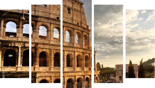 Rzym, Koloseum - Obraz pięcioczęściowy, Pentaptyk