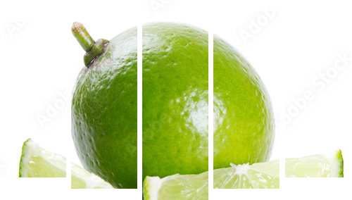Świeża limonka - Obraz pięcioczęściowy, Pentaptyk