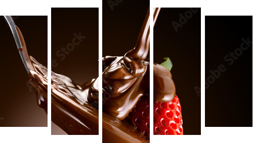 truskawki i czekolada - Obraz pięcioczęściowy, Pentaptyk