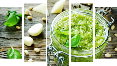 świeży sos pesto - Obraz pięcioczęściowy, Pentaptyk