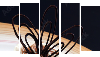 Deser czekoladowy w nowoczesnym stylu  - Obraz pięcioczęściowy, Pentaptyk