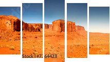 Wysoka rozdzielczość obrazu z Monument Valley Arizona - Obraz pięcioczęściowy, Pentaptyk