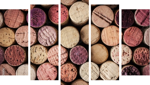 Wino korkuje tło horyzontalnego - Obraz pięcioczęściowy, Pentaptyk
