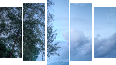 Cold Blue Dawn - Obraz pięcioczęściowy, Pentaptyk