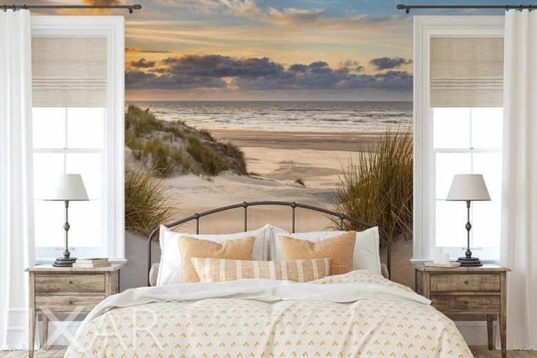 1spokojny poranek nad brzegiem morza do sypialni fototapety fixar