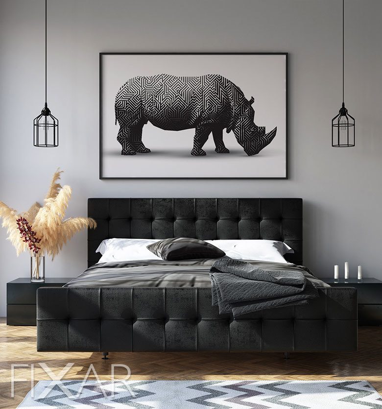Geometryczny nosorozec plakaty fixar