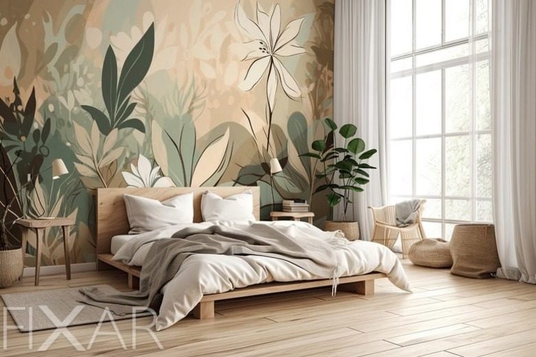 Uroczy kawalek laki do sypialni fototapety fixar