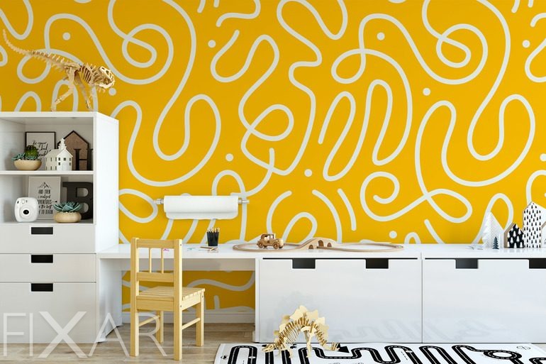 Fototapety Żółta energia i linie kreatywności