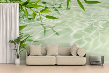 Zielona-woda-i-bambusowa-harmonia-do-salonu-fototapety-fixar