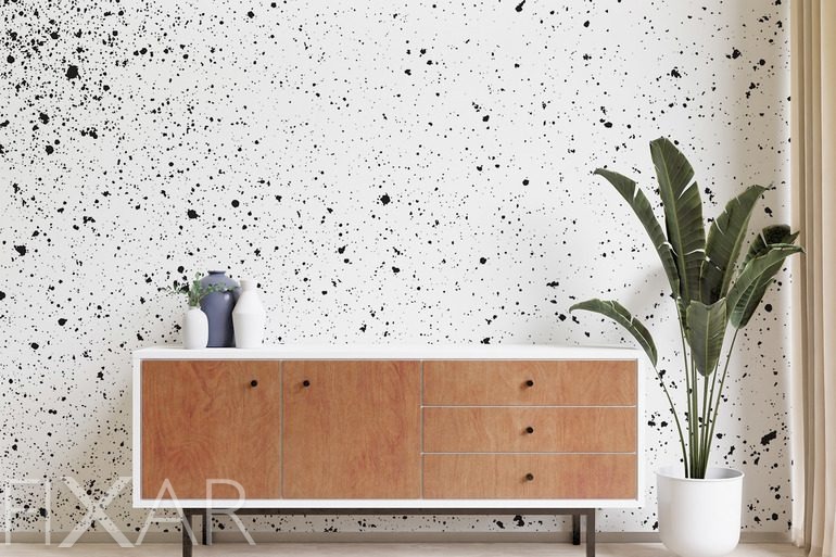 Fototapety Nowoczesna abstrakcja z czarnymi plamkami