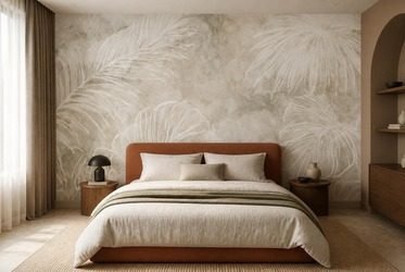Quiet-luxury-w-dekoracji-sciennej-z-motywem-lisci-do-sypialni-fototapety-fixar