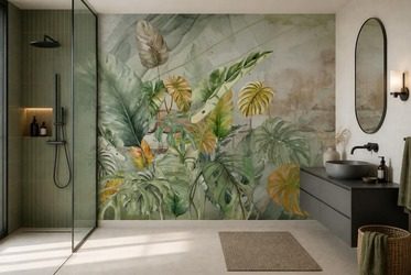 Zielono-zolty-kontrast-tropikalnych-lisci-do-lazienki-fototapety-fixar