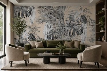 Dynamiczny-styl-z-dekoracyjnym-motywem-roslinnym-do-salonu-fototapety-fixar
