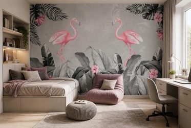 Subtelny-rytm-tropikalnych-rozowych-flamingow-dla-nastolatka-fototapety-fixar