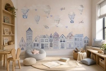 Subtelna-atmosfera-nieba-nad-miasteczkiem-dla-dzieci-fototapety-fixar